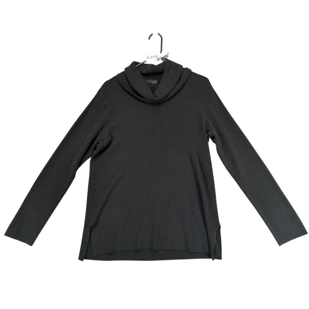 Vintage Y2K Lane Bryant Black Cowl Neck Sweater Womens 14/16 Plus Tunic Academia